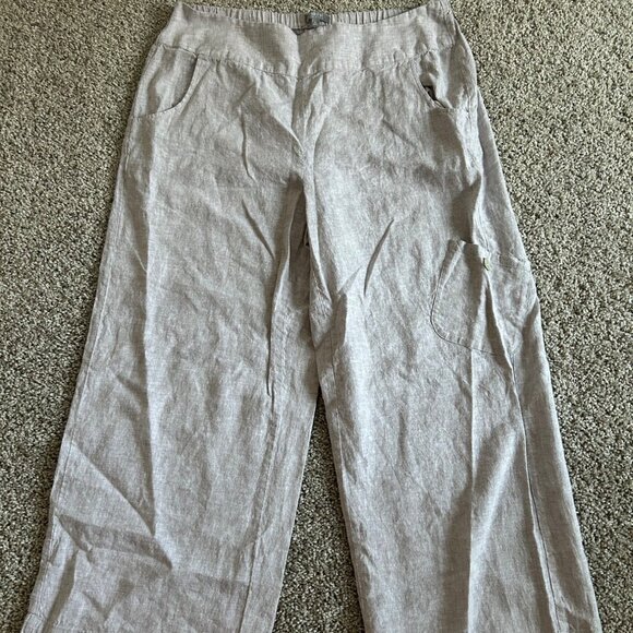 Habitat Clothes To Live In Womens XL Linen Blend Wide-Leg Pants Elastic Waist - Picture 2 of 11